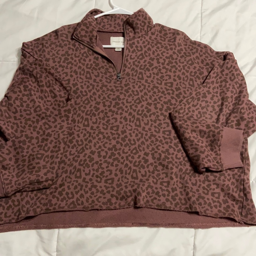 cheetah print half zip